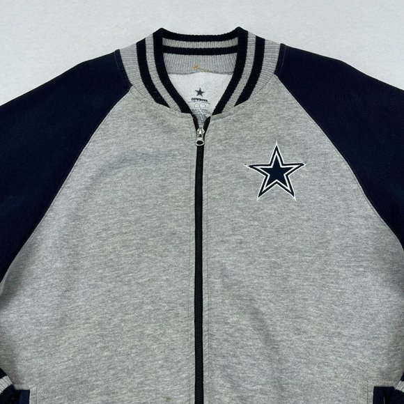 Dallas Cowboys Jacket Large Men's Authentic Apparel Varsity Jacket *Flaw* - Picture 2 of 11